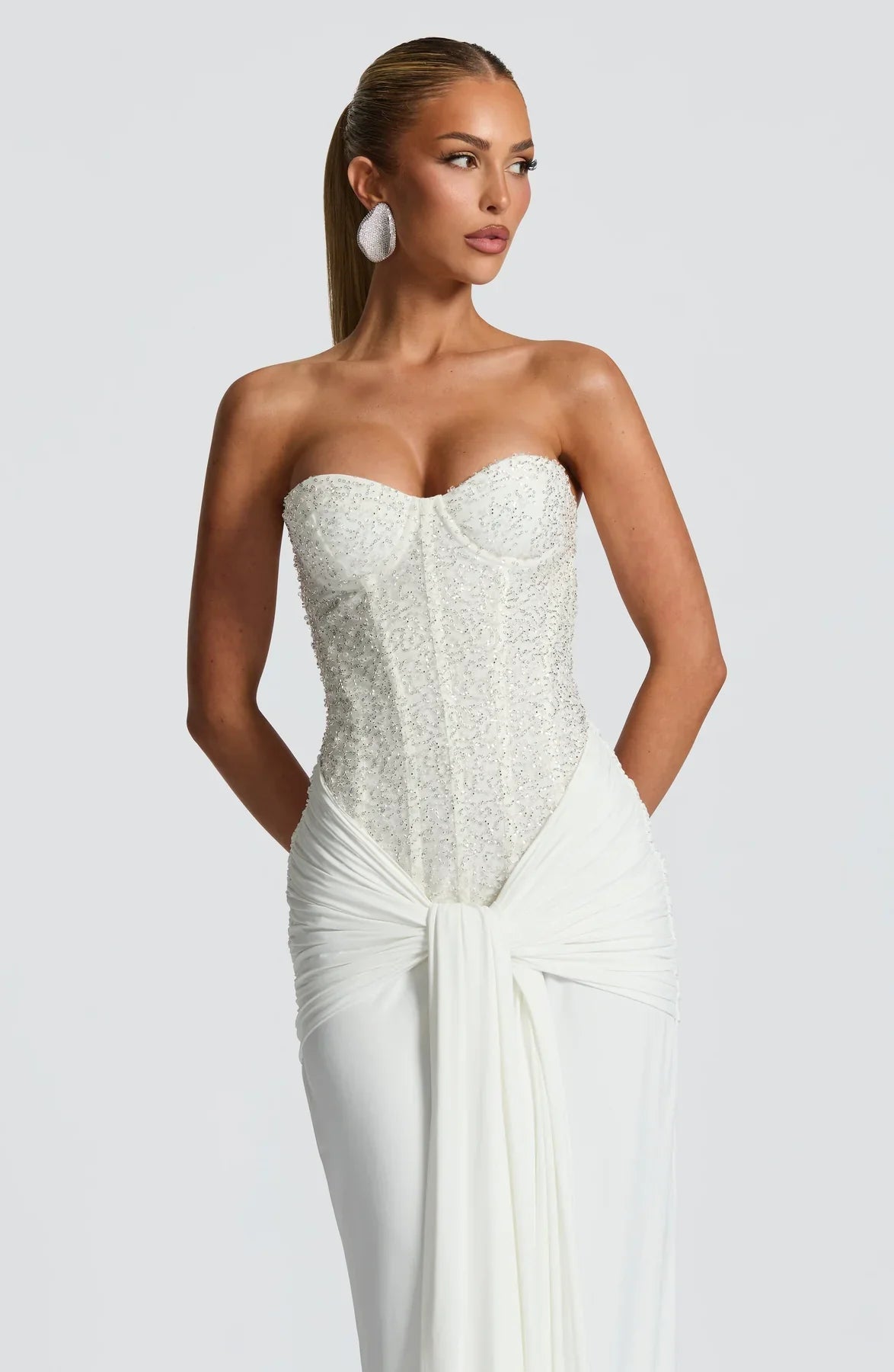 Vestido Longo Corselet de Paetê Modern Dálya