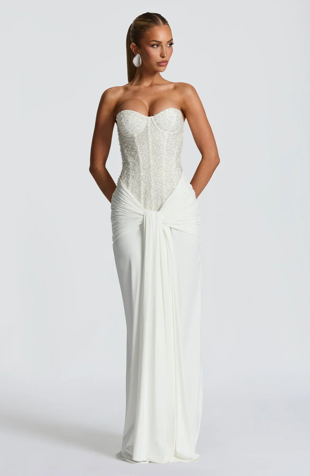 Vestido Longo Corselet de Paetê Modern Dálya
