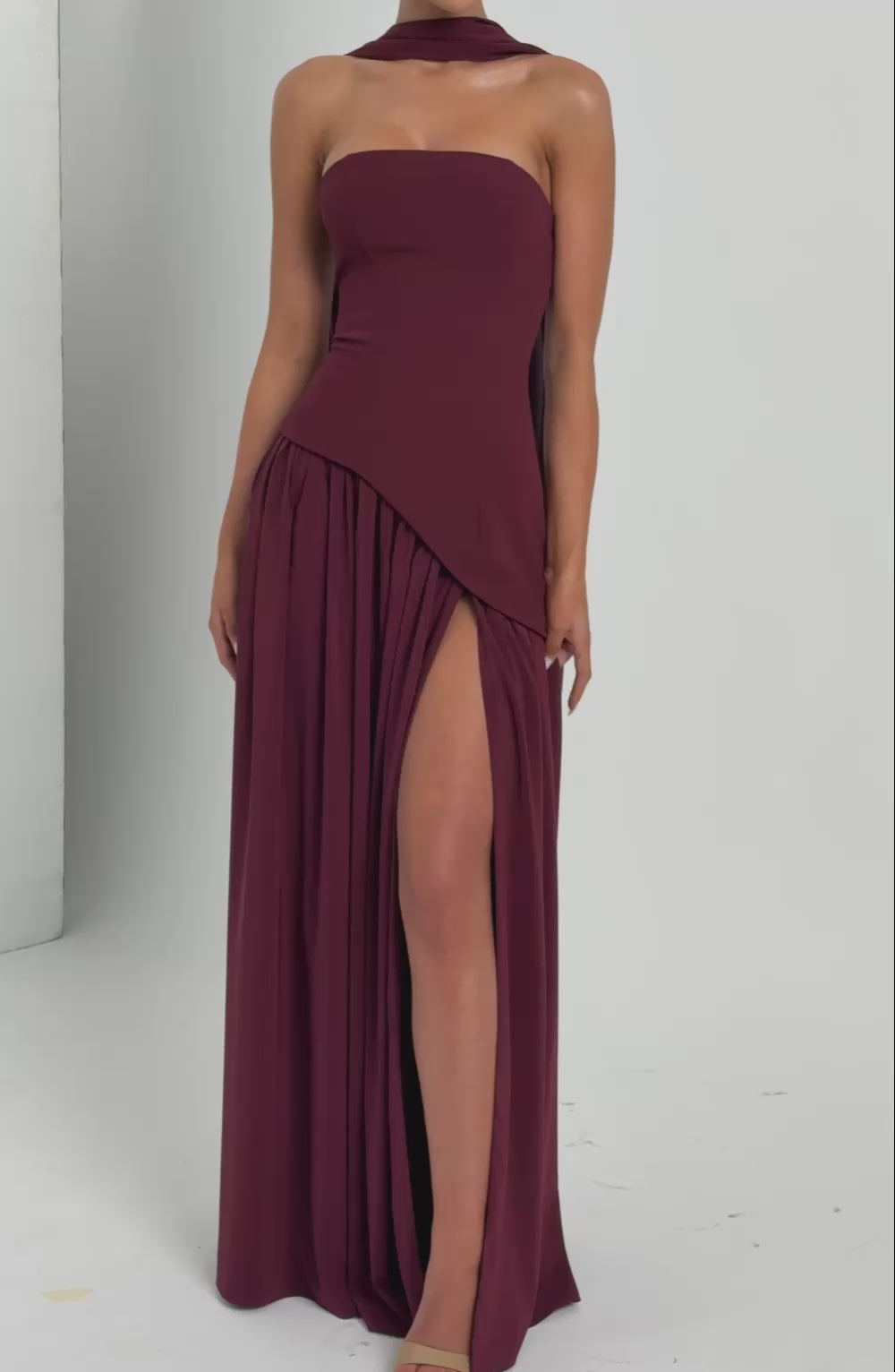 Vestido Longo Sem Alças Elegante Modern Mya