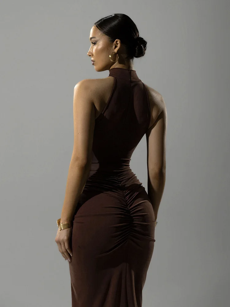 Vestido Longo com Fenda Frontal Modern Madelyn