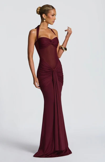 Vestido Longo Com Amarração Frontal Modern Vixen