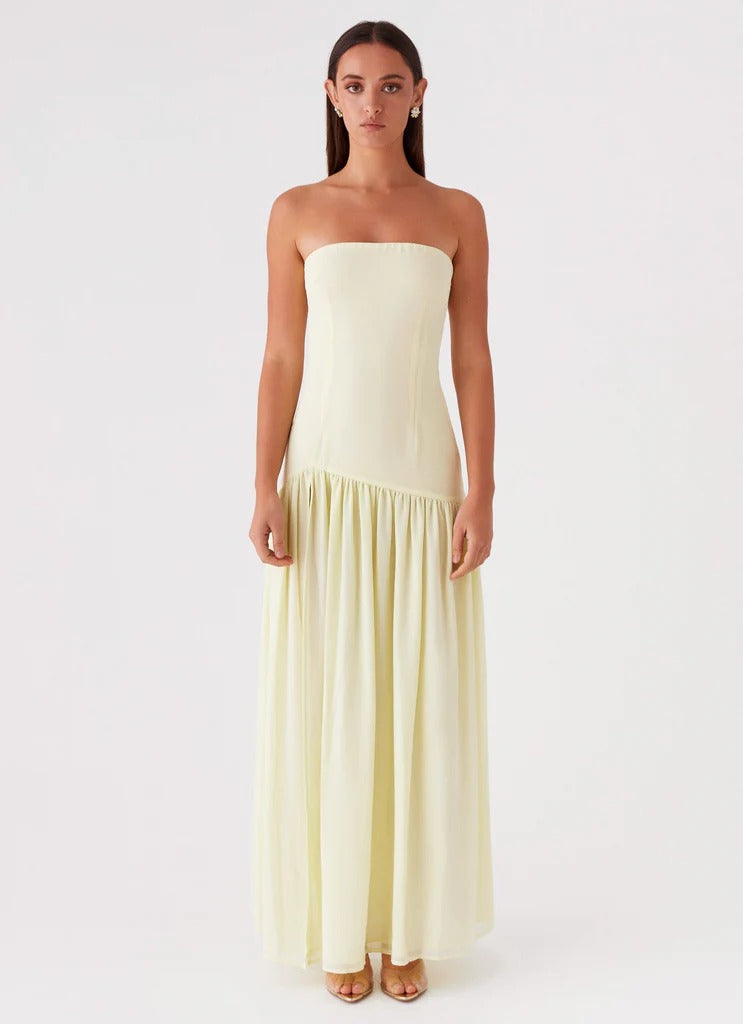 Vestido Longo Tomara que Caia  Com Fenda Modern Eden