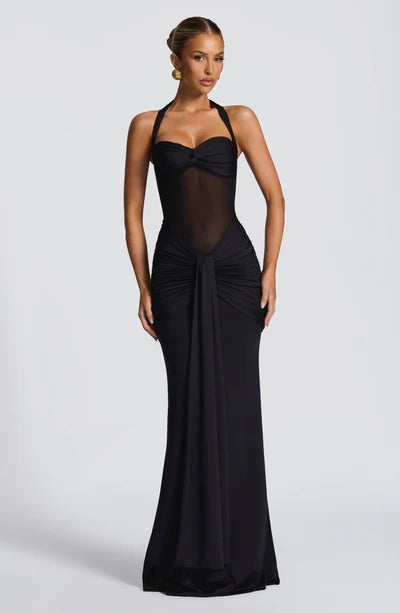 Vestido Longo Com Amarração Frontal Modern Vixen