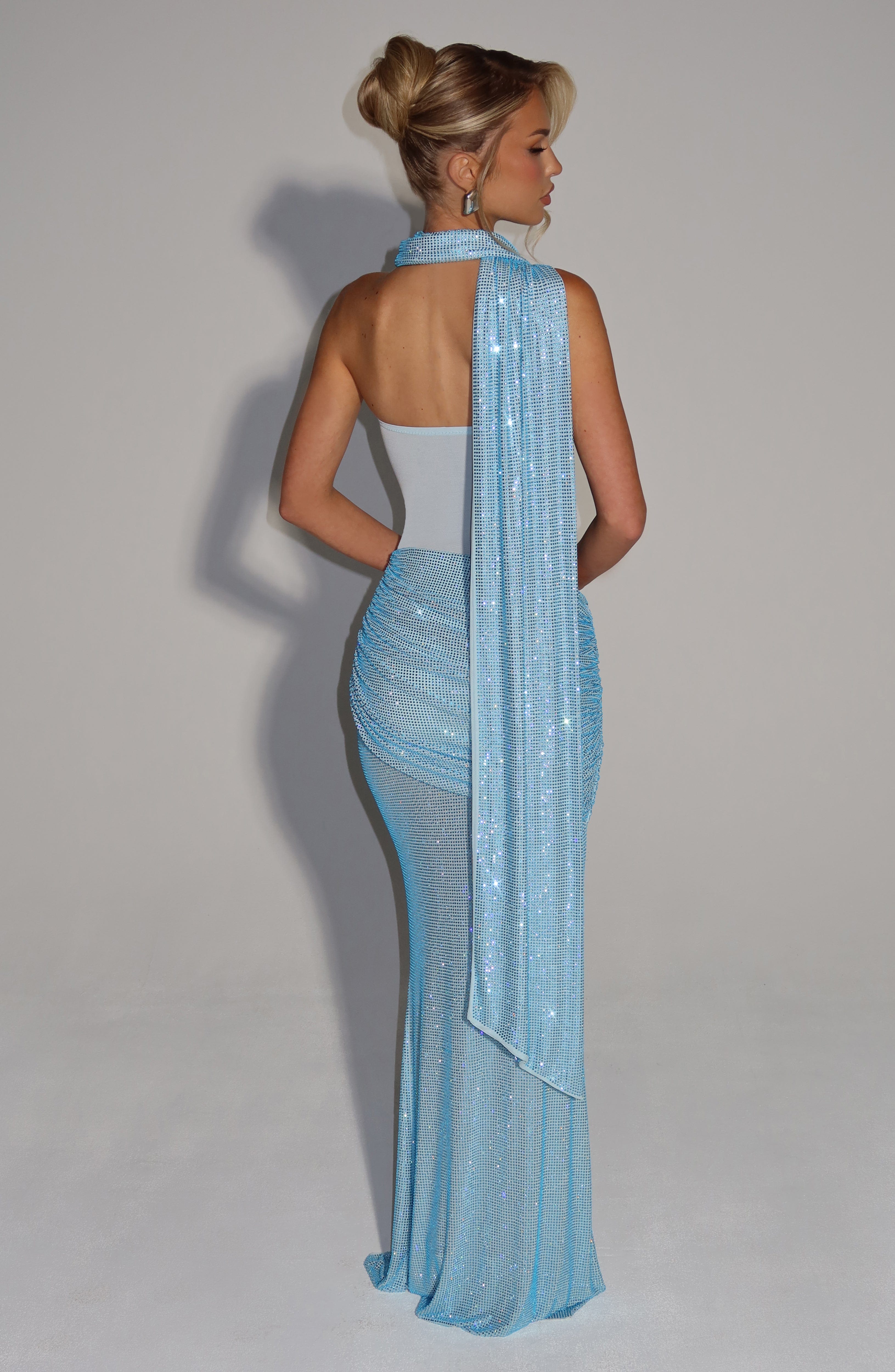 Vestido Longo Sem Alças Brilhante Modern Siren