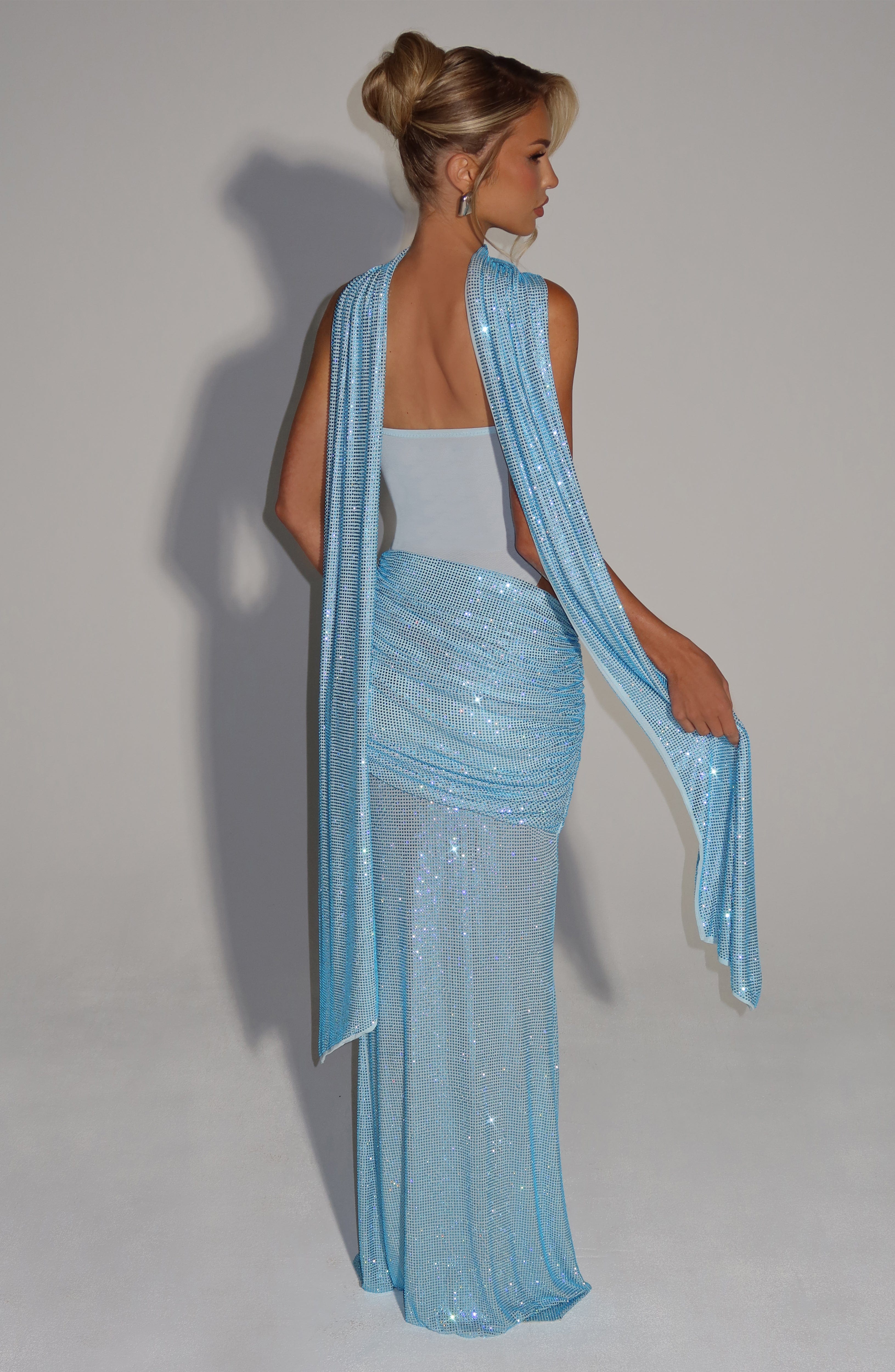 Vestido Longo Sem Alças Brilhante Modern Siren