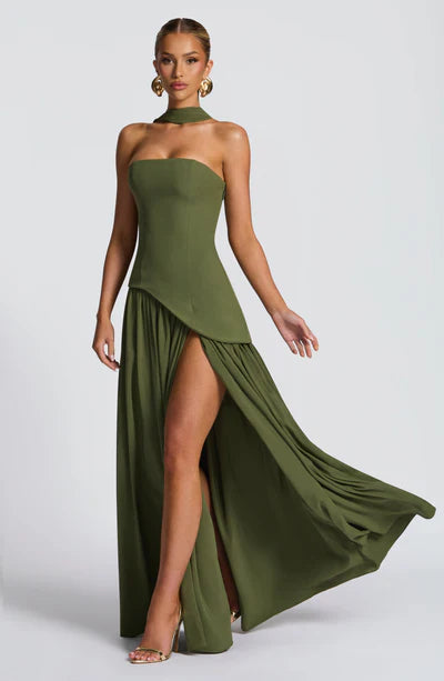 Vestido Longo Sem Alças Elegante Modern Mya