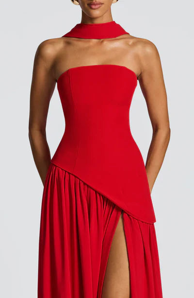 Vestido Longo Sem Alças Elegante Modern Mya