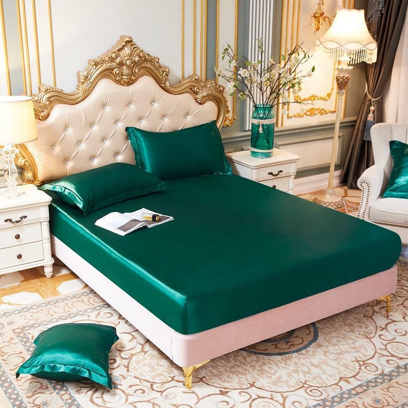 Conjunto Sleep Luxury™ de Lençol + Fronhas em Cetim / Ganhe Um Cobre Leito em Cetim de Brinde!