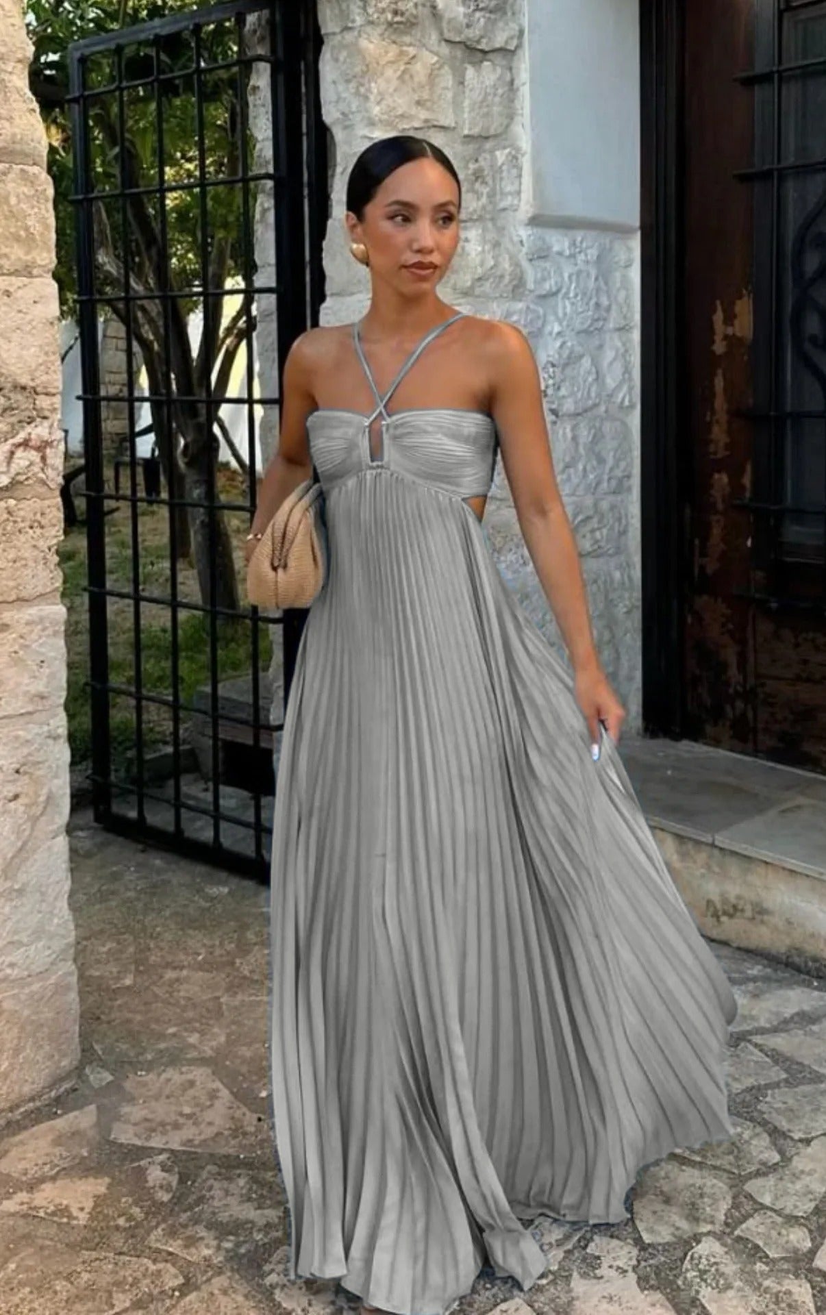 Vestido Longo Plissado Modern Loren